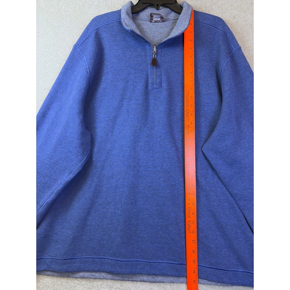 Johnston & Murphy Quarter Zip Pullover Mens XXXL Blue Reversible Sweatshirt 3XL - Picture 7 of 9